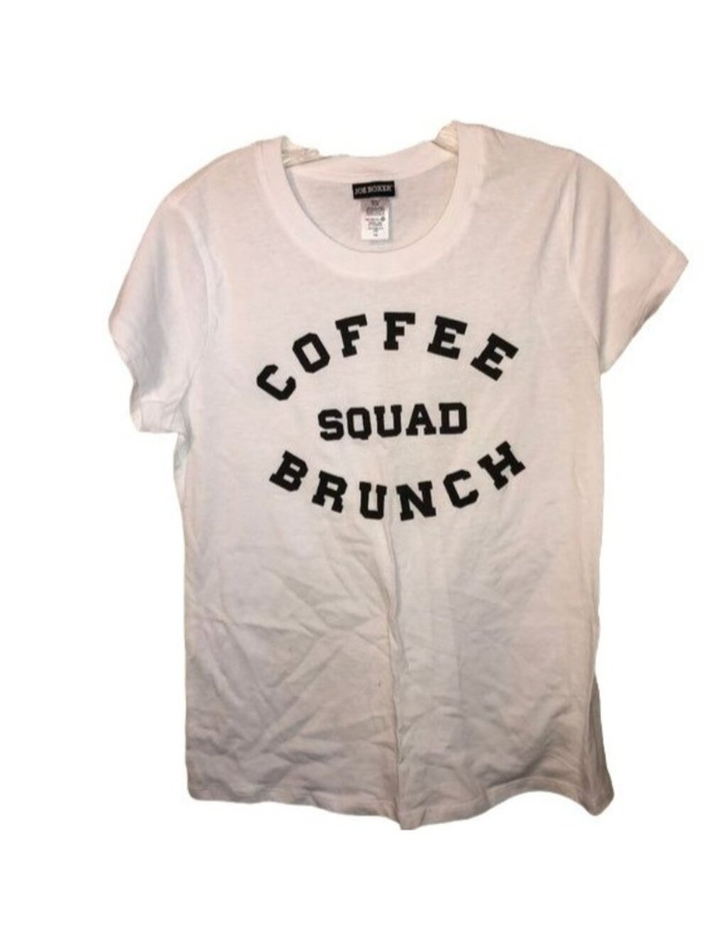 joe boxer large white graphic short sleeve tee shirt sheer cotton coffee READ